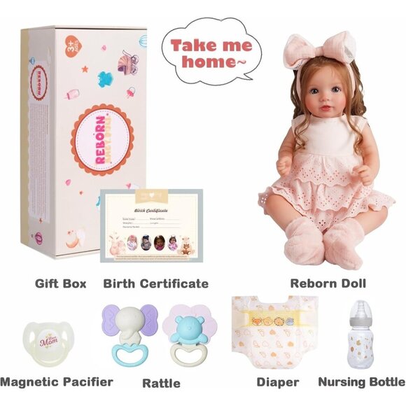 🆕Kids Reborn Baby Dolls 20 Inch Realistic Girl Newborn Baby Doll Toddler Dolls - Picture 8 of 8